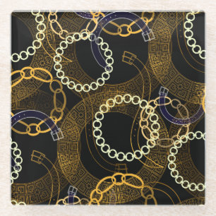 Creative Belts Greek Chains Mix Glass Coaster