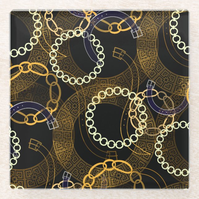 Creative Belts Greek Chains Mix Glass Coaster (Front)