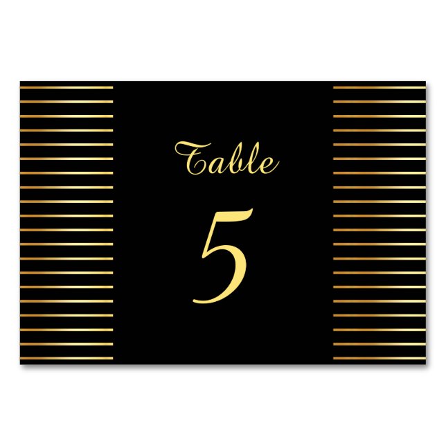 Creative Black And Gold Template Modern Elegant Table Number (Front)