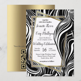 Creative Black and White Seamless Abstracts Invitation