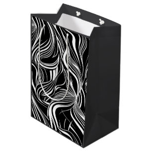 Creative Black and White Seamless Abstracts Medium Gift Bag