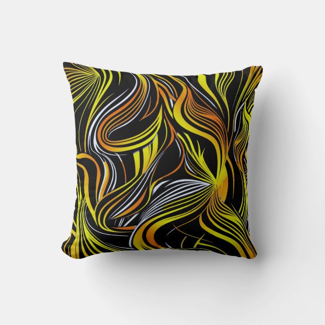 Creative Black and White Seamless Abstracts Throw Cushion (Front)