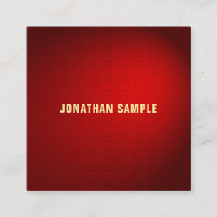 Creative Black Red Damask Template Luxe Modern Square Business Card