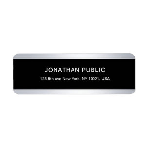 Creative Black Silver Elegant Cool Return Address Return Address Label