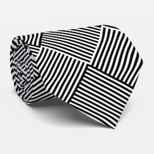 Creative Black White Colour Stripes Professional Tie
