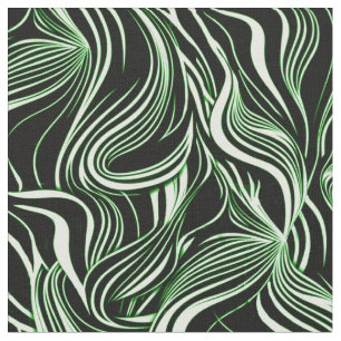 Creative Black,White,Green & Seamless Abstracts Fabric