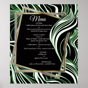 Creative Black,White & Green Seamless Abstracts Poster
