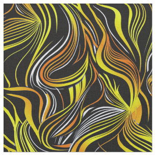 Creative Black,White,Yellow & Seamless Abstracts Fabric