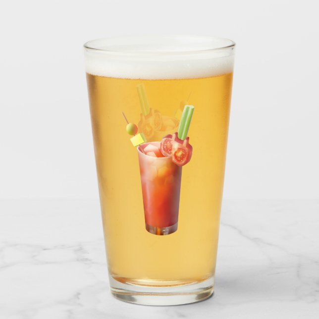 Creative Bloody Mary Cocktail Glass (Front Filled)