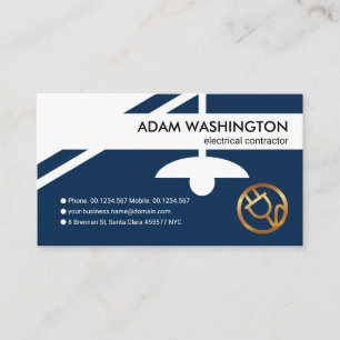 Creative Blue Electrical Light Bulb Switch Border Business Card