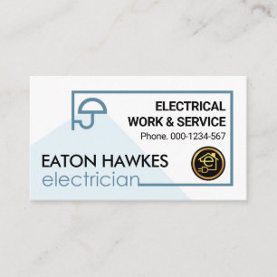 Creative Blue Electrician Circuit Frame Business Card