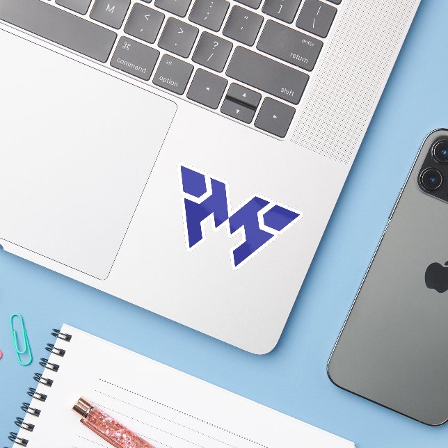 Creative Blue Modern and Minimal Letter W Monogram (Laptop w/ iPhone)