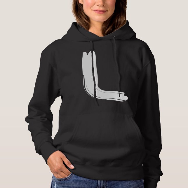 Creative Bold White Letter L   Alphabet  Marker Hoodie (Front)