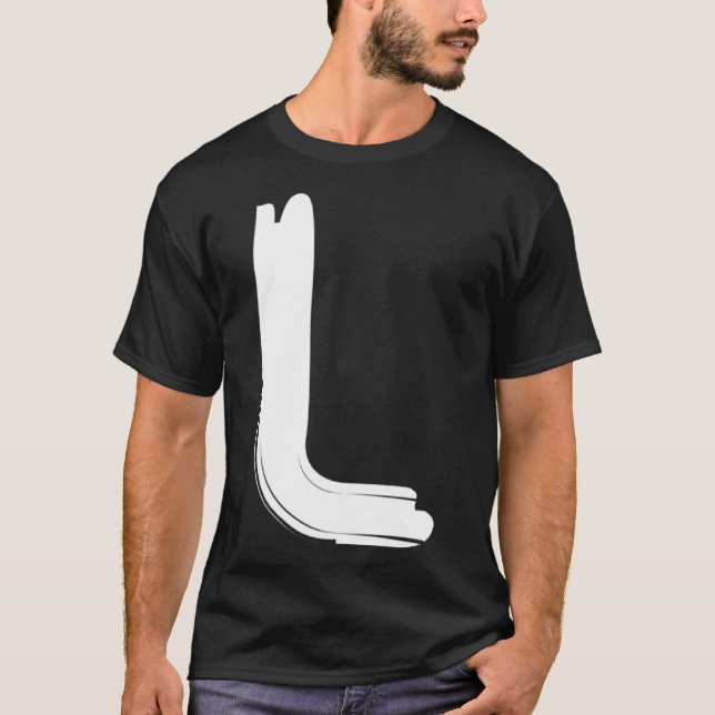 Creative Bold White Letter L  Alphabet Marker T-Shirt (Front)