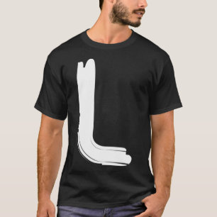 Creative Bold White Letter L   Alphabet  Marker T-Shirt