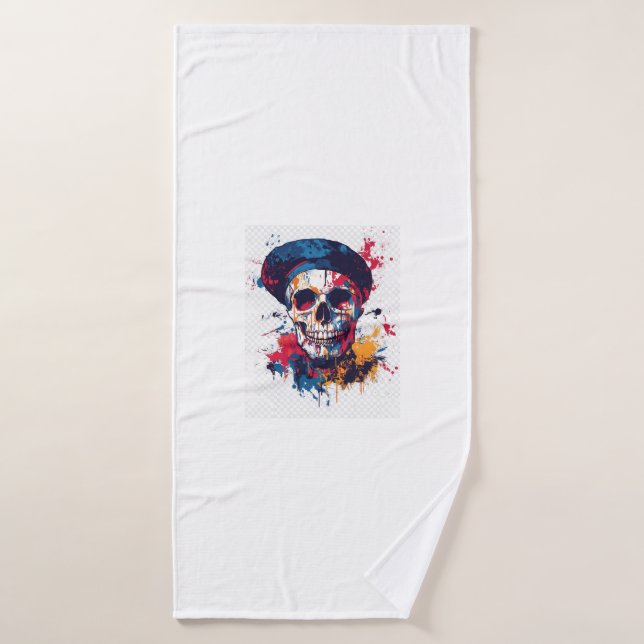 Creative Bones � Funny Artist Skull Bath Towel (Bath Towel)