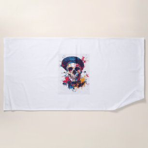 Creative Bones � Funny Artist Skull Beach Towel