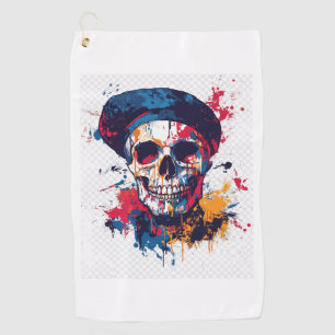 Creative Bones – Funny Artist Skull Golf Towel
