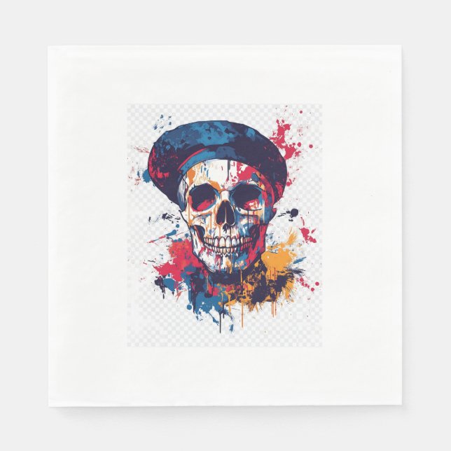 Creative Bones – Funny Artist Skull Napkin (Front)