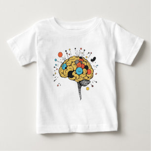 Creative Brain Abstract Mental Health Illustration Baby T-Shirt