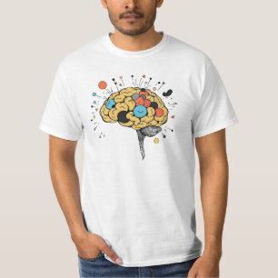 Creative Brain Abstract Mental Health Illustration T-Shirt