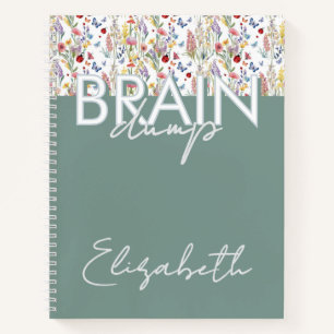 Creative Brain Dump Mindset Organizer Floral sage Notebook