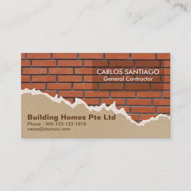 Creative Brickwork and Plaster Construction Business Card (Front)