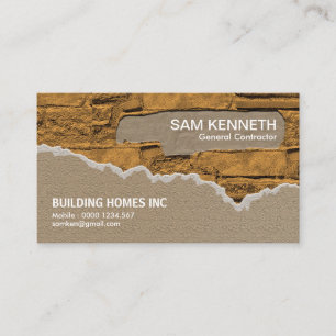 Creative Brickwork Plastering Construction Manager Business Card