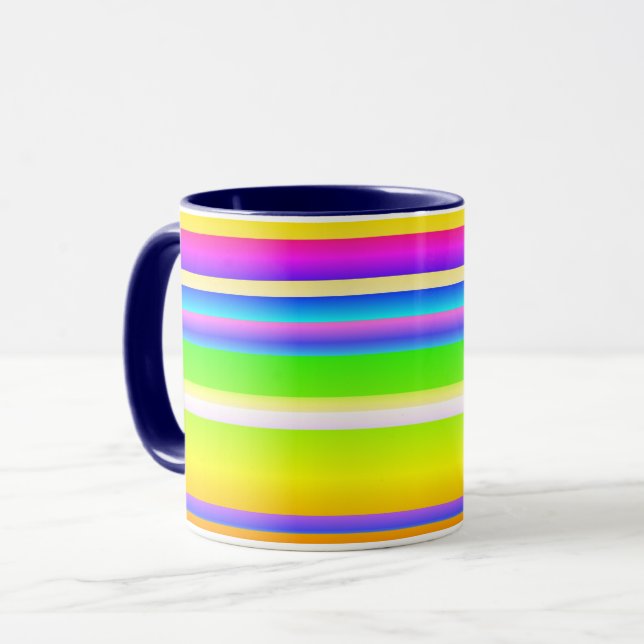 Creative bright artsy striped mug (Front Left)