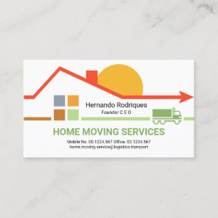 Creative Building Rooftop Home Moving Service Business Card