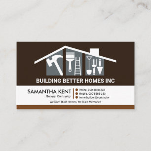 Creative Building Rooftop Professional Contractor Business Card