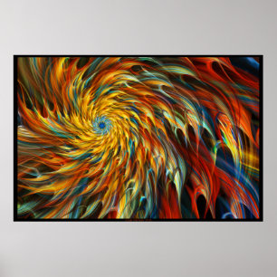 "Creative Burst" - Abstract Geometric Fractal Art Poster