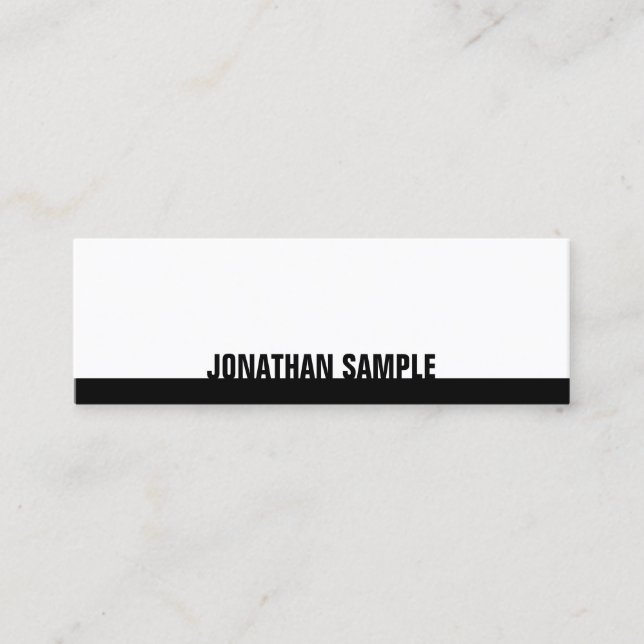 Creative BW Modern Elegant Black White Template Mini Business Card (Front)