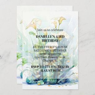 Creative Calla Lily Flower Art Birthday Party Invitation