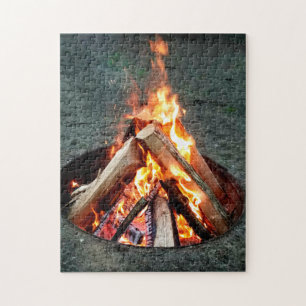 Creative camping fire campfire photo jigsaw puzzle