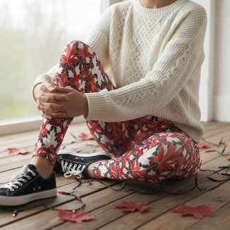 Creative Canadian Maple Leaf Pattern ID1072 Leggings