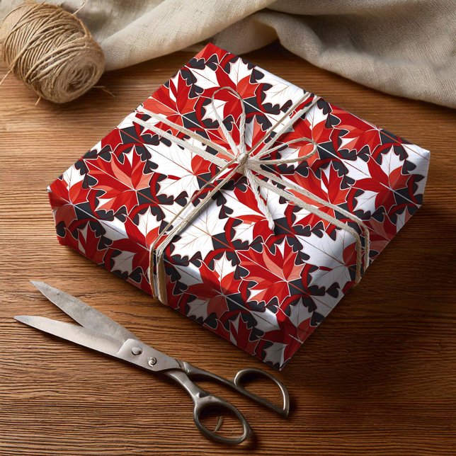 Creative Canadian Maple Leaf Pattern ID1072 Wrapping Paper (Creator Uploaded)