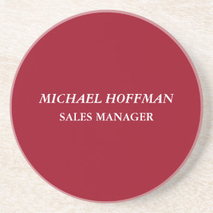 Creative Carmine Red Minimalist Classical Italic Coaster