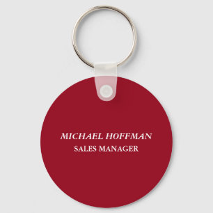 Creative Carmine Red Minimalist Classical Italic Key Ring