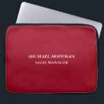 Creative Carmine Red Minimalist Classical Italic Laptop Sleeve<br><div class="desc">This template can be customised to meet all personal needs.</div>