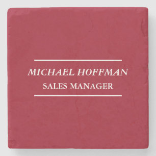Creative Carmine Red Minimalist Classical Italic Stone Coaster