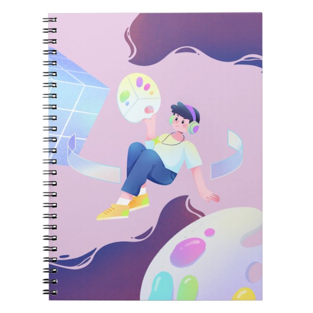 Creative Cartoon Notebook - Pastel Colours  (Front)