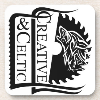 Creative & Celtic Logo Black and White Coaster