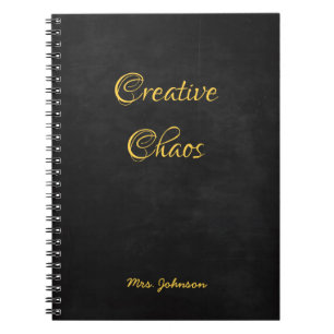 Creative Chaos Black and Gold Notebook