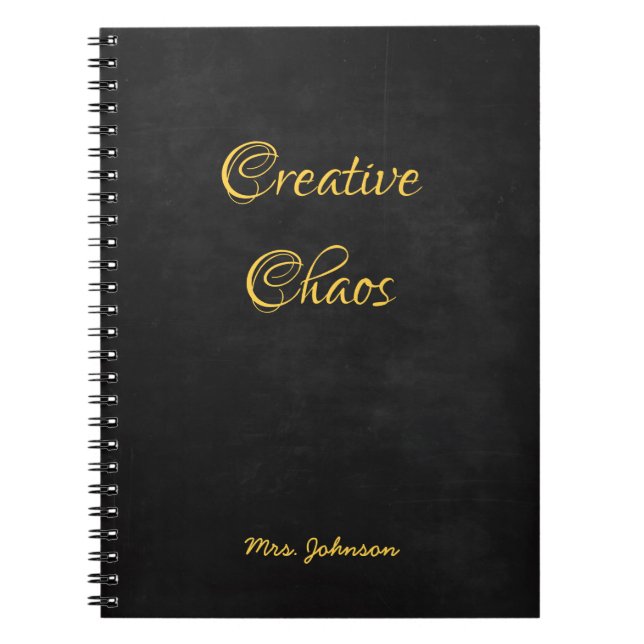 Creative Chaos Black and Gold Notebook (Front)