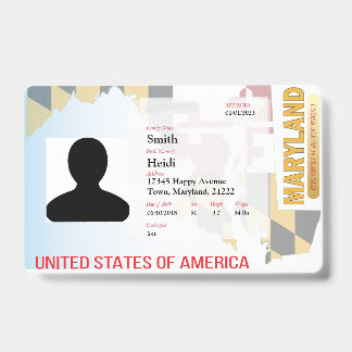 CREATIVE Child ID- Maryland Flag ID Badge