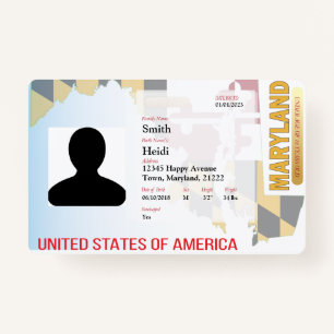 CREATIVE Child ID- Maryland Flag ID Badge