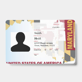 CREATIVE Child ID- Maryland Flag -RED ID Badge