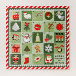 Creative Christmas Advent Calendar Jigsaw Puzzle<br><div class="desc">Creative Christmas Advent Calendar puzzle featuring 24 holiday countdown images. To personalise edit text to add name.</div>