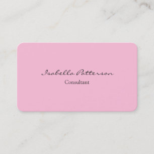 Creative Classical Simple Pink Plain Unique Business Card